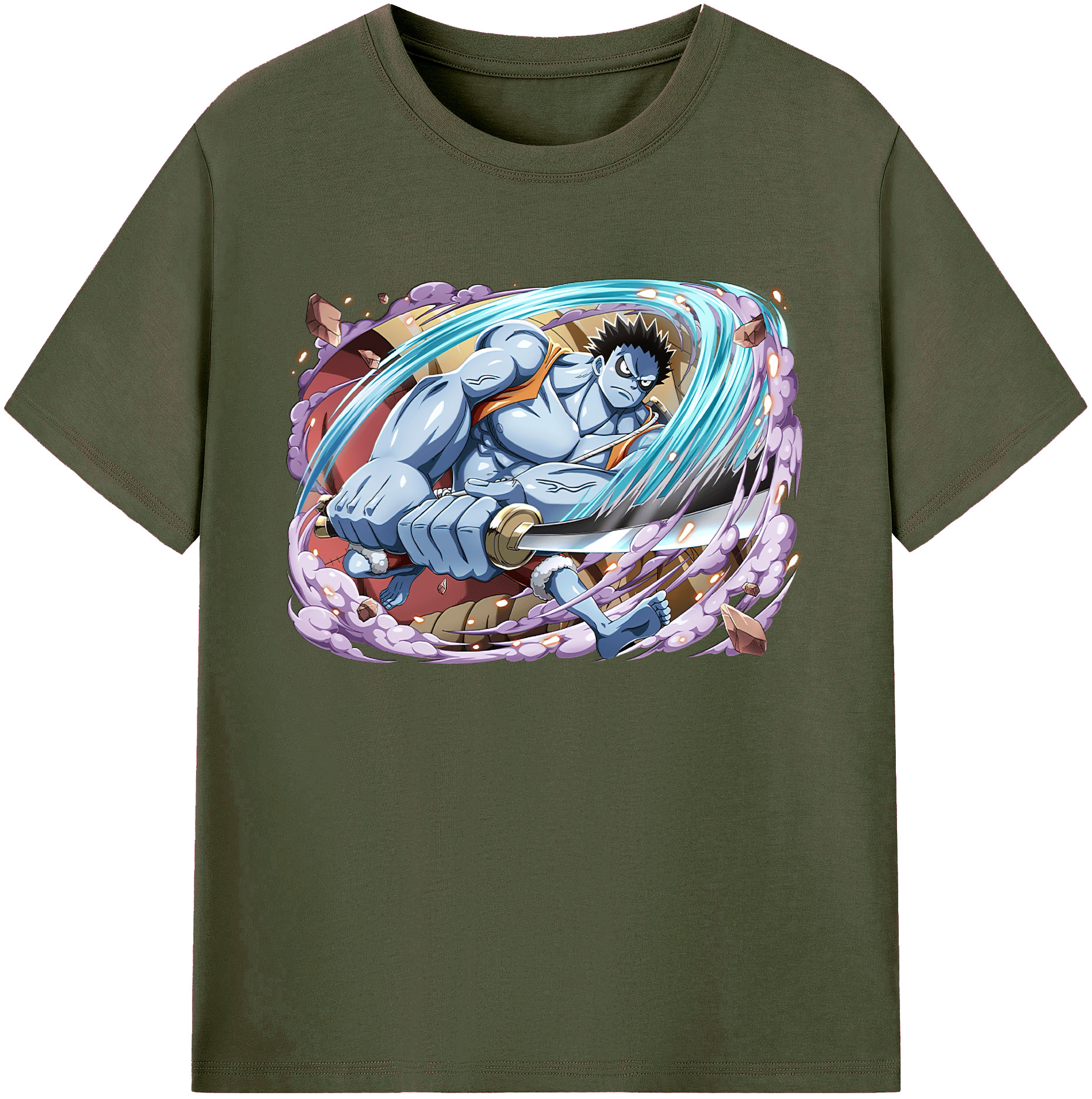 ワンピース モンキー・D・ルフィ ONE PIECE Monkey D. Luffy 綿100％ メンズ半袖Tシャツ｜肌触りやわらか＆通気性